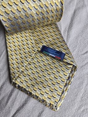 Polifroni Yellow, Blue and Cream Silk Men's Tie